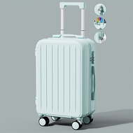 ZT Luggage กระเป๋าเดินทางแฟชั่นลายทางขนาด 20-24 นิ้ว กระเป๋าเดินทางความจุขนาดใหญ่พร้อมรหัสล็อคที่ปลอดภัย ล้อหมุน ที่วางแก้วแบบซ่อน