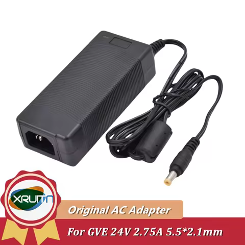 Genuine GVE Power Supply GM60-240275-F AC/DC Adapter 24V 2.75A With 5.5*2.1mm Plug 66W Original
