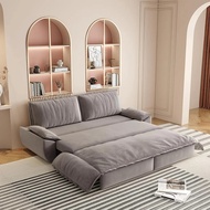 73.2" Queen Size Pull Out Sofa Bed, Velvet Convertible Sleeper Sofa Couch With 2 Soft Pillows, Comfy