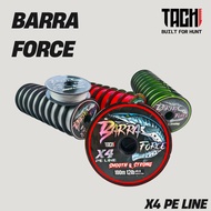 TACHI BARRA FORCE PE 4X Casting Braided Line 100M 6-60lbs Line Saltwater Freshwater Tali Ultra Stron