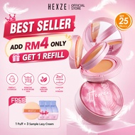 [NEW FORMULA]  HEXZE 2 IN 1 Upgraded Cushion Foundation + Setting Powder SPF25 PA +++ Makeup High Co