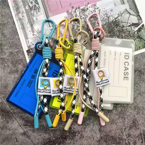 Credential Holder Pink Lanyard Colorful Card Holder Metal Keyring Landyard Removable Nurse Accessori