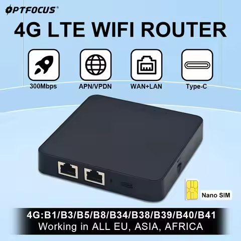OPTFOCUS 4G WIFI LTE Router 300Mbps Wireless Mini Box Simcard Router Mobile Modem Hotspot Outdoor SI
