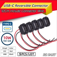 USB TYPE-C Socket Mount Cable 10cm Type-C Female Connector
