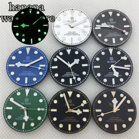 29mm rose gold white black luminous dial with hand with NH35 NH36 ETA2824 2836 Pearl DG2813 3804 Miy