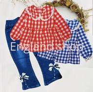 Baju setelan Celana jeans anak perempuan style korea import 1 2 3 4 5 6 tahun terbaru 2022
