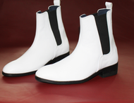 Giày boot nam chelsea màu trắng da bò thật. Mã số: B193. Bảo hành 12 tháng
