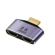1 to 2 HDMI Male to Two HDMI Female Splitter KY89 HDMI-Compatible to Dual HDMI Adapter HD 2K Dual Ou