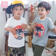 Children Clothing [Item No. F31150] Summer Q Version Flip Sequined Cotton T~2 Colors