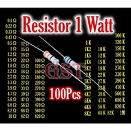 100Pcs Resistor 1 watt 5% 0.1 ohm 0.22 0.33 0.47 0.5 1 1.2 1.5 1.8 2.2 2.7 3.3 3.9 4.7 5.6 6.8 8.2 1