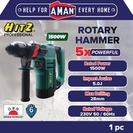 HITZ 1500W Rotary Hammer 2 Mode Chiseling Drilling Hammer Drill Gerudi Penebuk Dinding Konkrit
