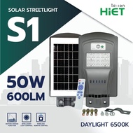 HIET solar light ฟโซล่าเซลล์ ไฟโซล่าเซลล์   LED  Streetlight โคมไฟถนนโซลาร์ สตรีทไลท์ รุ่น S1 โคมไฟถนนประหยัดพลังงาน 50W