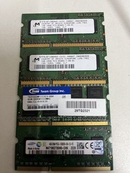 $130 4條 SAMSUNG DDR3 4GB RAM *2  筆記本 手提電腦 內存 Notebook Team Group Micron Technology