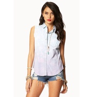 4vr Twenty One Poolside Ombré Chambray Shirt Small