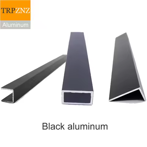Black Color Right Angle Aluminum L-Shaped Aluminum Alloy Profile U Shape Groove Aluminum Black Recta