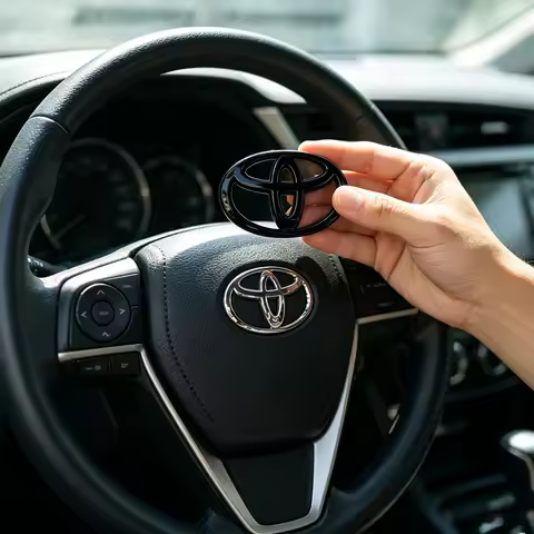 3D ABS Toyota Logo Car Emblem Steering Wheel Accessories For Toyota Hilux Corolla RAV4 Camry Highlan