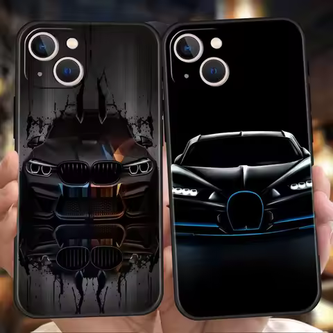 Cool Sports Black Car Phone Case Cover for iPhone 16 15 14 13 12 Pro Max XR XS 11 7 8 Plus Shockproo