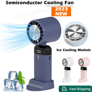 Portable Ice fan Handheld Cooling Fan 3 Speed Rechargeable Fan Strong Wind with Display Mini Aircon Fan Portable