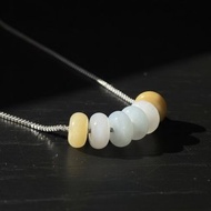 冰種白翡黃翡翡翠平安扣項鍊 | 天然緬甸玉翡翠A貨 | 送禮