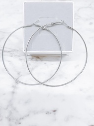 Anting Bulat Besar 8cm Silver