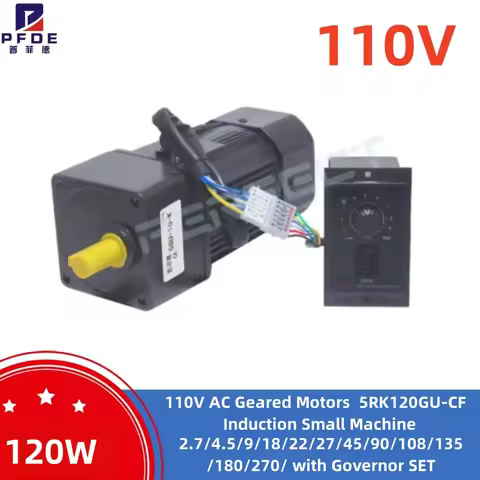 120W 110V AC Geared Motors 5RK120GU-CF Induction Small Machine 2.7/4.5/9/18/22/27/45/90/108/135/180/