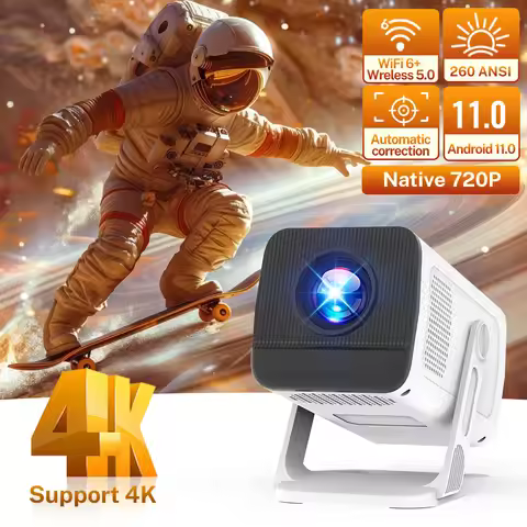 LynCast X1AQ Projector Built in 5W Speaker 1280*720P Android 11 4K 400ANSI Wifi6 BT5.2 Outdoor Porta