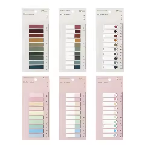 1/2/6pcs Vintage Colors Sticky Note Tabs Writable Index File Tabs Flags for Pages or Book Markers Re