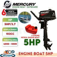 ENJIN BOT Mercury 5MH 5HP 2 Stroke Petrol Engine Outboard c/w Fuel Tank Made In Japan Boat Boating Accesories