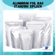 (50pcs) Aluminium Foil Standing Zip Lock Bag Aluminium Foil Stand Zipper Bag Aluminium Foil Bag
