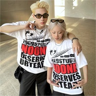 Embossed Printed T-shirt for Men and Women AP-01 1969STUDIO Hot Trend Loose Form Loose Sleeve Unisex