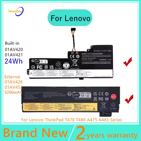 01AV422 01AV423 Laptop battery For Lenovo ThinkPad T480 A475 T470 A485 TP25 01AV425 01AV426 01AV427 