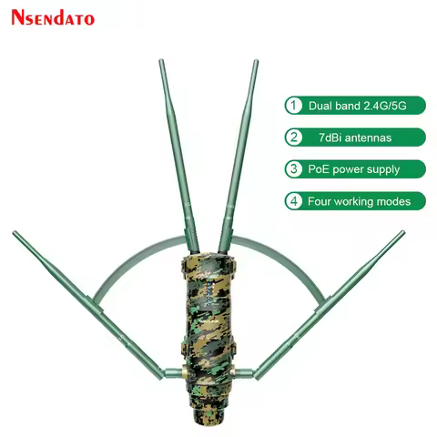 AC1200 Wavlink Outdoor Long Range High Power Dual Band 5G/2.4G WiFi Extender Router Repeater With 2/
