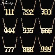 Stainless Steel Angel Number Lucky Numbers Necklaces 111 222 333 444 555 888 999 777 666 Pendant