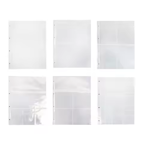 Multiple Pockets A4 Kpop Photocard Binder PP Transparent Photo Album Refill Pages DIY 4 Hole 4 Ring 