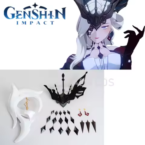Game Genshin Impact La Signora Cosplay Props Headwear Necklace Shoulder Earring Cosplay Cos Accccess
