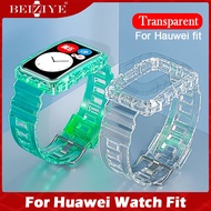 สายนาฬิกาแบบใสเปลี่ยนสายนาฬิกาแบบนุ่ม TPU สำหรับนาฬิกา for Huawei Fit/Huawei Fit New นาฬิกา Watch Band Transparent Replacement TPU Soft Bracelet Strap