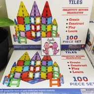 Popular) Applejoy - 100pcs Magnetic Tiles / Magnetic Building Tiles / Magnescape