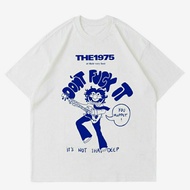 THE BAND SHIRT 1975 | T-SHIRT ROCK THE 1975 WHITEkaos band | MEN'S BAND T-SHIRTS | Oversized t-shirt