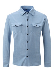 SY Spring And Autumn Mens Lapel Casual Jacket Style Suede Jacket