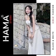 HAMA STORE H136 Summer Beach Set - Line, Shirt & Skirt [Moon; Cream]