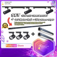 [ Set ]Track light Led 12w + Linear Light 30w With 1.5Meter Rail Track/Lampu Track Led 12w + 48w Lin
