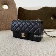 香奈兒 Chanel 全新品 經典迷你翻蓋包 CF20 黑金 mini CF