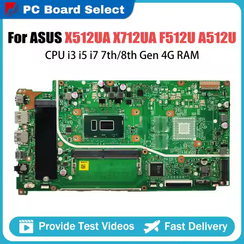 For ASUS X712UA M712UA D712UA Laptop Motherboard X712U R3-5300U R5-5500U R7-5700U RAM-4GB/8GB VivoBo