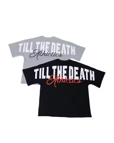 TILL THE DEATH Shirt TTD Athletics Oversized Tee in Black US SIZE Shirt Powerwing Shirt
