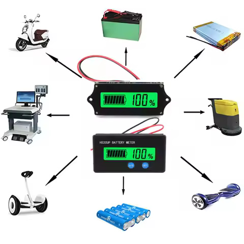 New Battery Indicator 12V 24V 36V 48V 60V 72V Acid Battery Capacity Voltage Monitor 3S 7S 10S 13S 17