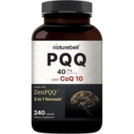 NatureBell PQQ 40mg with CoQ10 10mg, 240 Capsules