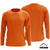 Orange Microfiber Plain Jersey T-Shirt Long Sleeve | Jersi T-shirt Microfiber Kosong Oren Lengan Pan