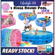 *NextDayDelivery* 3 Rings Inflatable Swimming Pool Kolam Renang Budak Kolam Mandi budak Renang Bulat