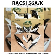 Cover Set Rapido Y15ZR V1 V2 Yamaha Taichi Black White Ysuku Accessories Motor Y15 Coverset Hitam Putih