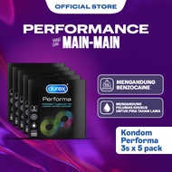 Durex Performa Kondom Tahan Lama Kondom Aman Pria 3s (5 pcs) - Condom with Lubricant